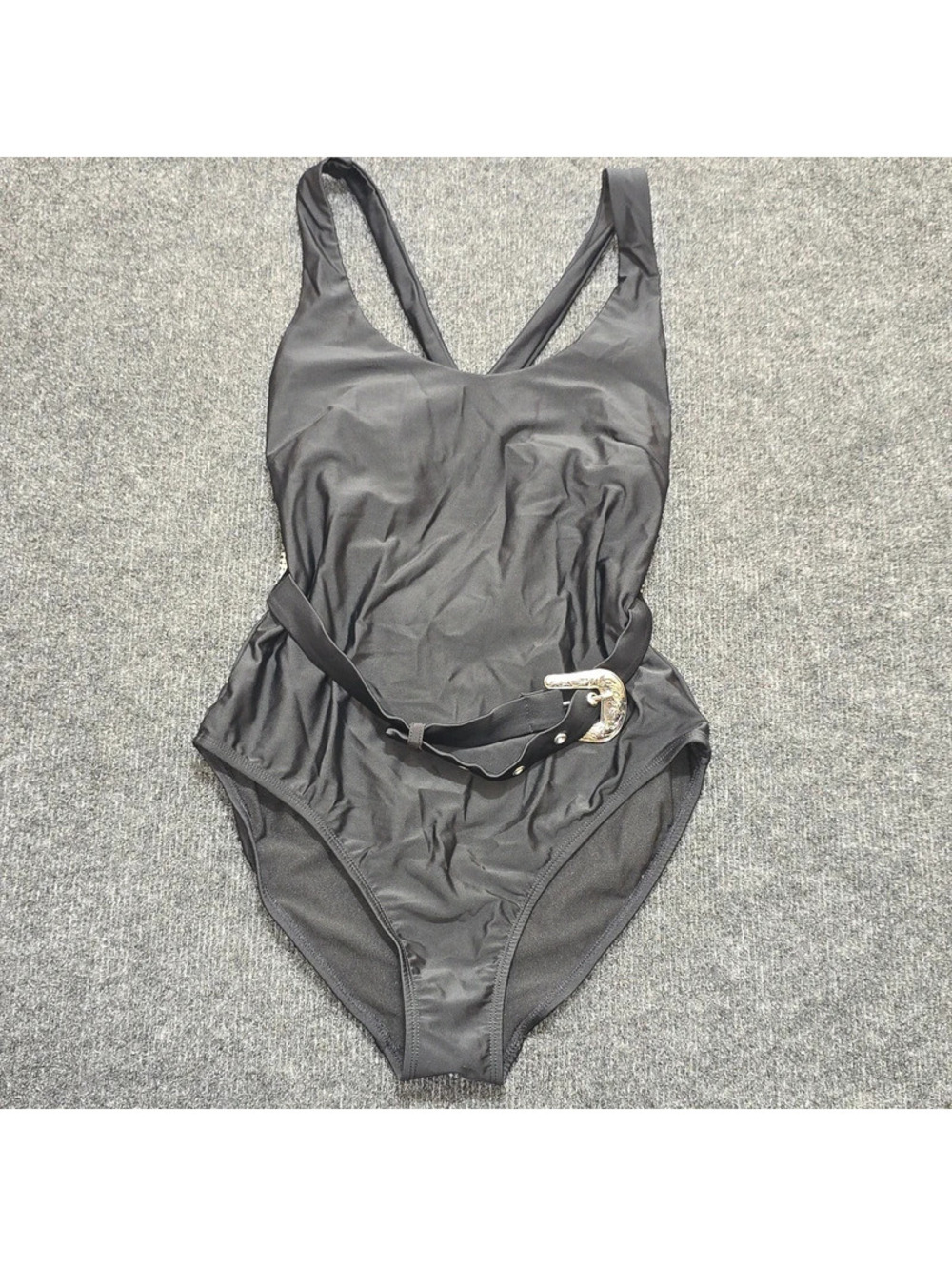 No Boundaries Black Belted One Piece Swimsuit Western Cowgirl Medium
